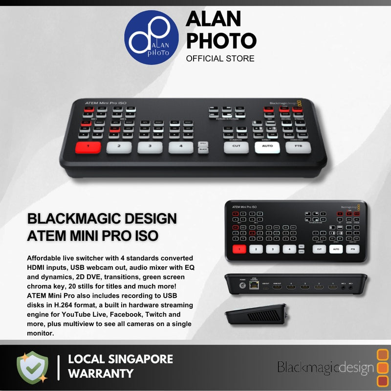 Blackmagic ATEM Mini Pro ISO Live Streaming Switcher