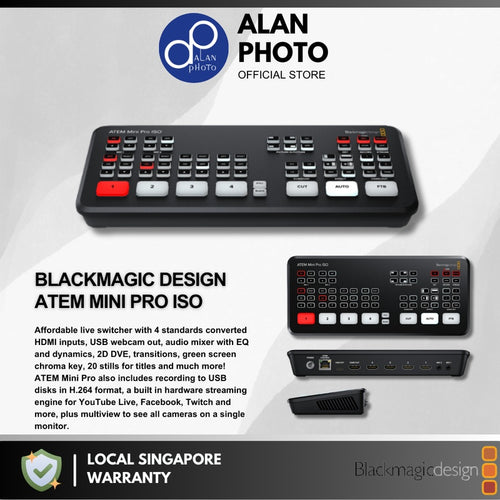Blackmagic ATEM Mini Pro ISO Live Streaming Switcher