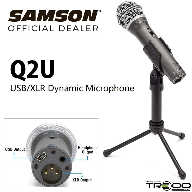 Samson Q2U Dynamic USB XLR Microphone